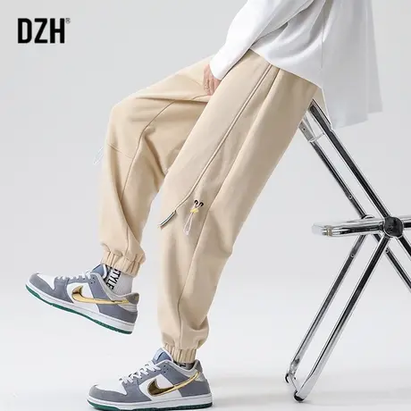 男士运动休闲卫裤男潮牌ins港风米白色宽松束脚裤子春夏2023新款商品大图