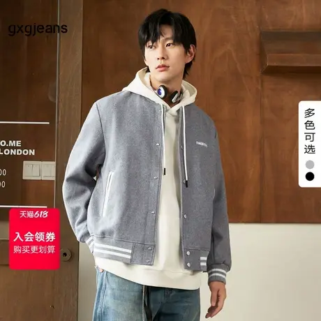 清仓gxg.jeans男装冬季棒球呢夹克JEX12100114图片