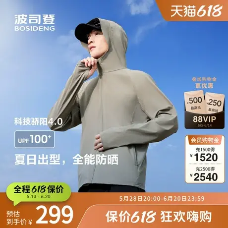 波司登2025夏季新款男骄阳防晒服凉感吸湿速干遮阳大帽檐户外钓鱼商品大图