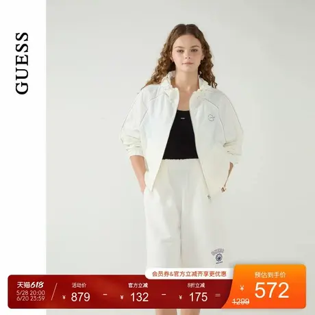 GUESS25年新款春季女士百搭日常简约纯色休闲连帽外套-YP2W9882图片
