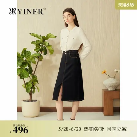 YINER音儿专选2025春季新款法式优雅亮丝手工针织织带毛针织衫商品大图