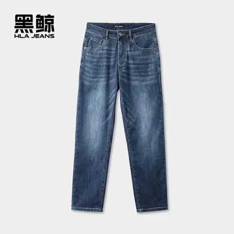 海澜之家旗下黑鲸宽松窄脚牛仔九分裤男2025年夏季新品小直脚裤男商品大图