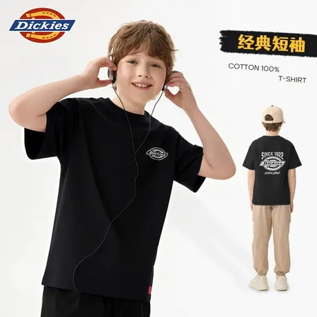 Dickies童装男童短袖t恤纯棉儿童美式学院半袖男孩夏季LOGO体恤A商品大图