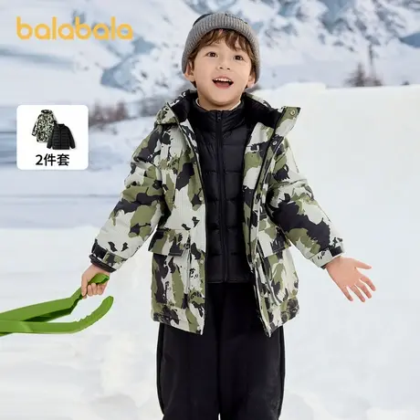 巴拉巴拉童装宝宝羽绒服2025新款冬季连帽外套两件装大童加厚保暖商品大图