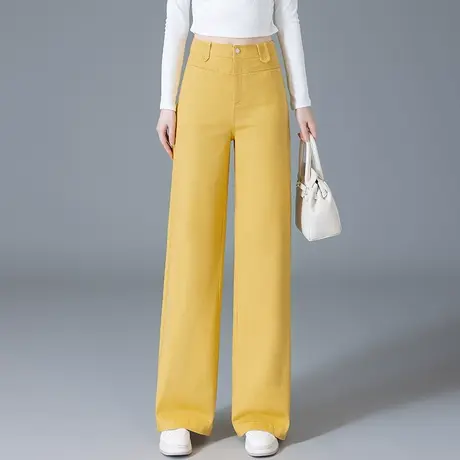 2025春秋新款阔腿裤女高腰垂感显瘦休闲牛仔裤流行百搭直筒长裤子商品大图