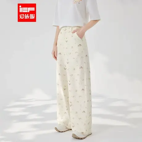 IEF/爱依服裤子2025夏秋新款美式甜美少女风通勤百搭显瘦阔腿裤图片