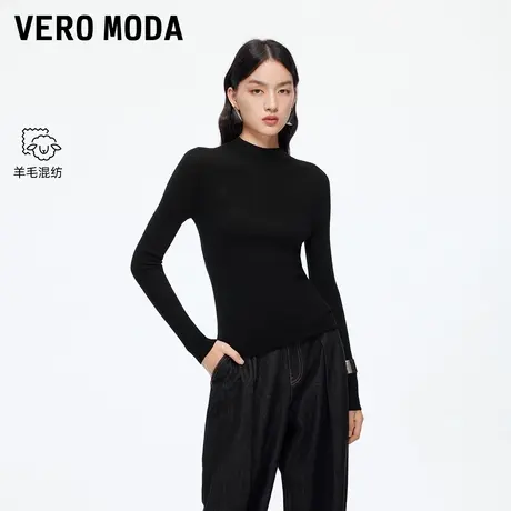 Vero Moda针织衫2025秋冬新款含绵羊毛圆领高领修身显瘦百搭上衣图片