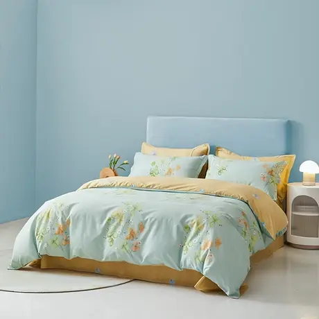 恒源祥纯棉印花四件套全棉床单被套学生宿舍三件套家用床上用品商品大图