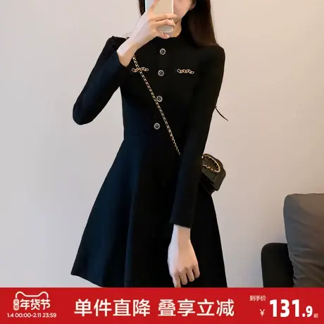 唐狮2026新款连衣裙女长袖千金名媛风优雅显瘦超好看ins连衣短裙图片