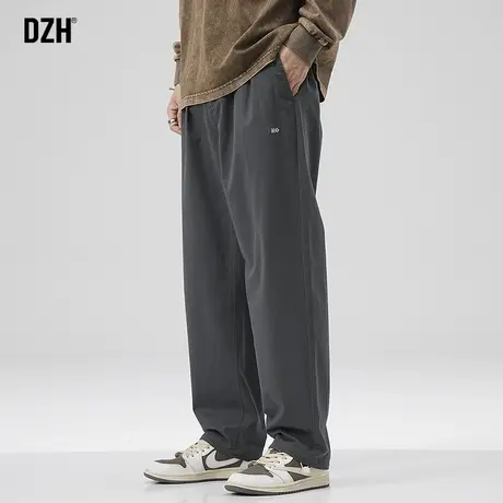 男士秋冬松紧腰休闲裤男2023新款宽松直筒工装裤子美式高街运动裤商品大图