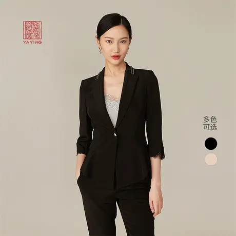 EP雅莹高端系列 优雅桑蚕丝拼接收腰西装外套   商场同款1107B商品大图