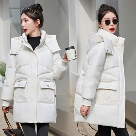 羽绒棉服女中长款2023年新款oversize棉袄冬季面包服加厚棉衣外套图片