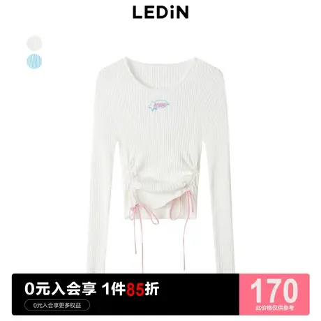 乐町短款上衣2023春季新款甜辣抽绳打底衫C1EED1204图片