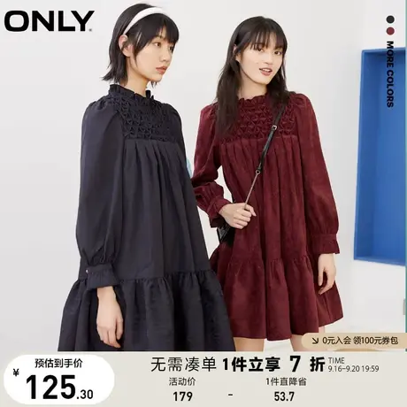 ONLY奥莱夏季褶潮流短款木耳边连衣裙女图片