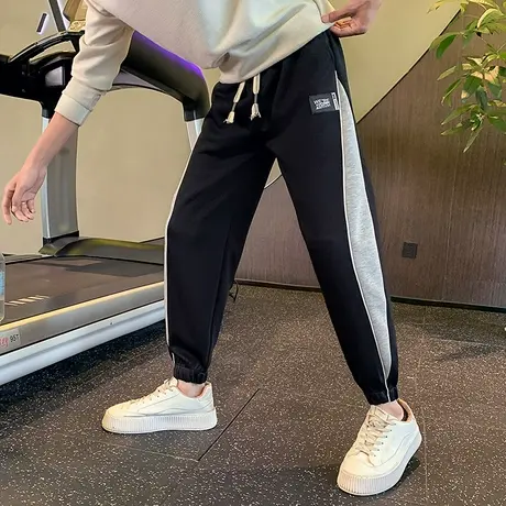 休闲裤春秋季新款运动长裤学生高街欧美拼色潮牌INS个性百搭卫裤商品大图