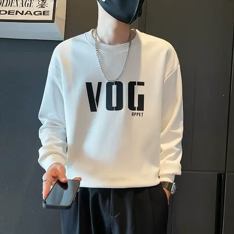 简约字母卫衣外套春秋季新款潮牌痞帅长袖T恤2023潮流ins打底上衣商品大图