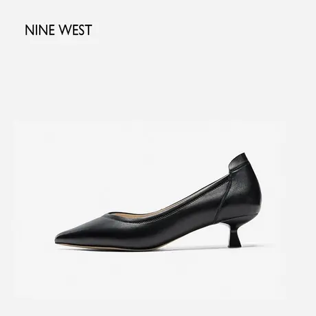 Nine West/玖熙尖头浅口锥跟单鞋女2024年春季新款职业工作高跟鞋图片