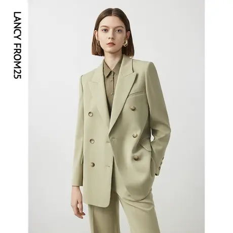 朗姿修身收腰显瘦法式气质高级感西服外套女2024年春新款通勤西装图片