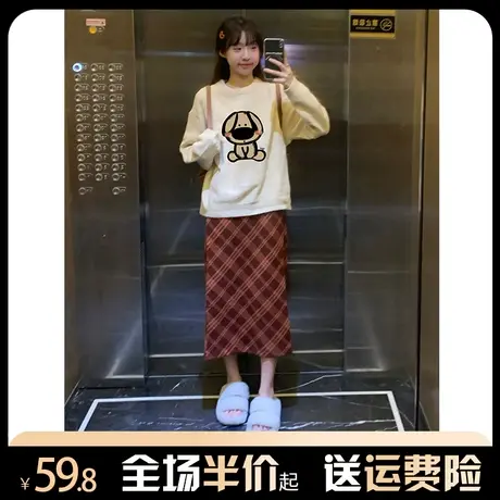 东莞大朗圆领毛衣女秋冬奶fufu慵懒风宽松小众设计感长袖针织上衣商品大图