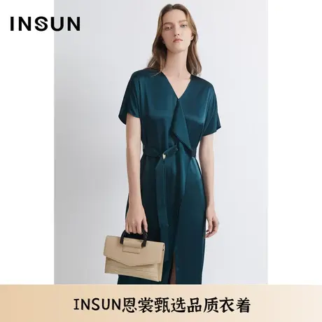 INSUN恩裳夏季三醋酸光泽感舒适亲肤连衣裙图片