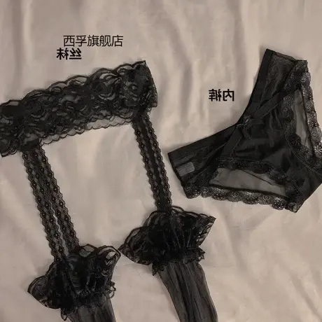 性感显瘦显长蕾丝吊带袜超薄火辣黑丝女2021新款丝袜内裤商品大图