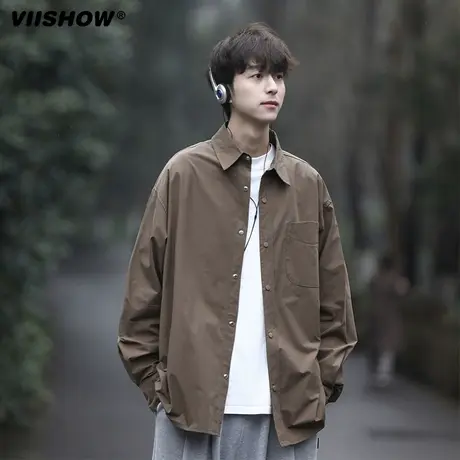VIISHOW衬衫长袖男春秋季新款cityboy潮流穿搭痞帅2023年外穿外套商品大图