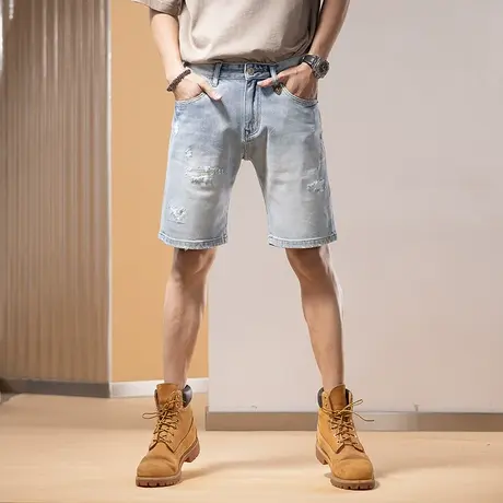 Modi Nick/摩帝尼克休闲百搭舒适男士牛仔裤修身直筒宽松潮牌裤子商品大图