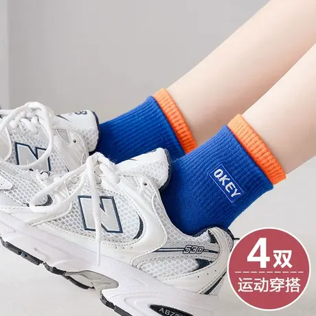 中短筒袜子女春秋短款棉袜搭配老爹鞋穿的潮娃子女孩大童学生运动图片