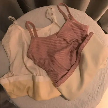 加绒加厚吊带背心女秋冬季保暖西装卫衣叠穿内搭针织打底衫上衣服商品大图