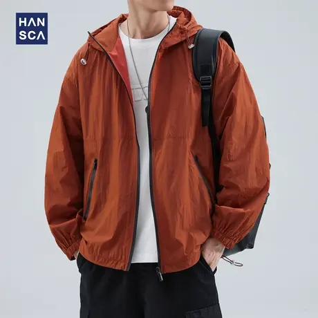 hanscaUPF50+夏季防晒衣男冰丝透气防紫外线户外钓鱼轻薄连帽外套商品大图