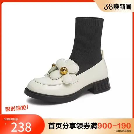 Tata/他她2023冬商场同款时尚休闲百搭袜靴女新款YST04DZ2奥莱图片