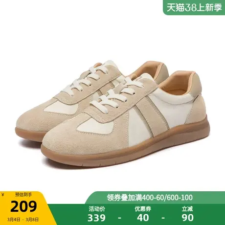 红蜻蜓女鞋2024年春季新款时尚平底休闲板鞋百搭德训鞋女商品大图