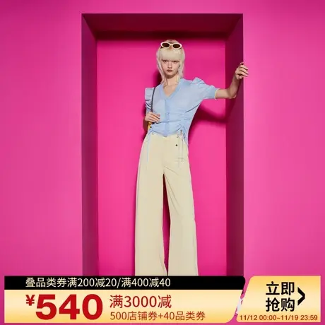 Juicy Couture橘滋23新款枫糖奶油牌阔腿女休闲裤商品大图