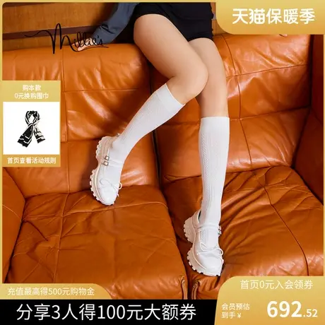 妙丽芭蕾玛丽珍2023秋新款时尚浅口松糕厚底女运动休闲鞋27261CQ3图片