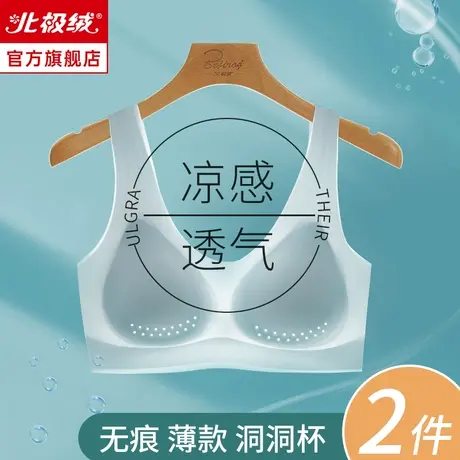 无痕内衣女夏季薄款大胸显小无钢圈凉感透气运动美背心式文胸罩商品大图