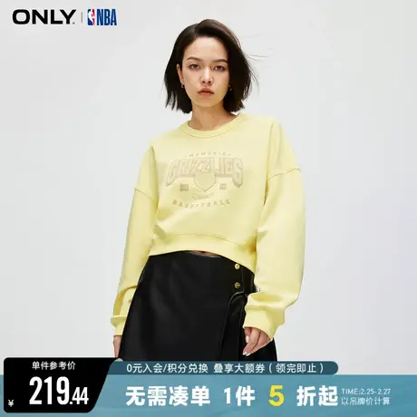 ONLY冬季时尚休闲宽松字母短款圆领长袖卫衣女|12339S027商品大图