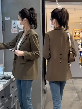 2023新款春秋高级感女神范小西装外套女宽松休闲时尚洋气西服上衣商品大图