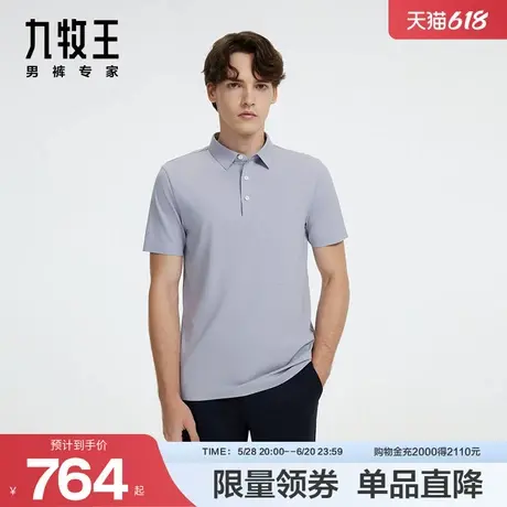 [商场同款]九牧王男装短袖POLO衫24秋新品JT2D25827舒适百搭上衣图片