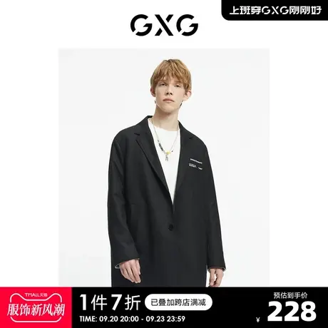 GXG奥莱 【生活系列】冬季新品商场同款重塑系列黑色长款大衣图片
