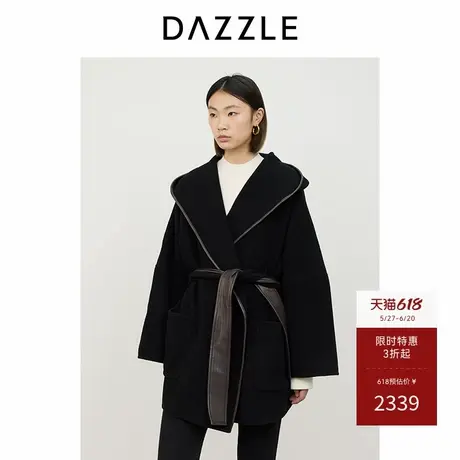 DAZZLE地素奥莱 毛呢外套冬季羊毛双面呢工艺大衣图片