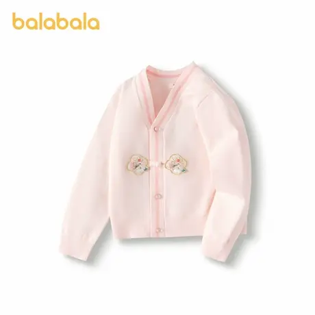 巴拉巴拉童装儿童毛衣女童2024秋外套针织衫国风开衫商品大图