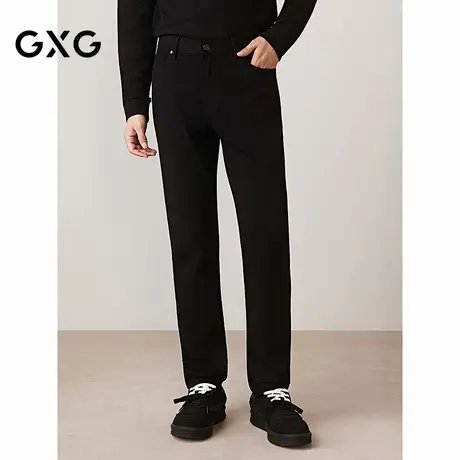 GXG男装 复古经典黑色修身耐磨四面弹力直筒牛仔裤  2025秋季新品图片