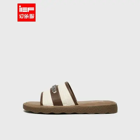 IEF/爱依服拖鞋女2025夏季新款时尚撞色休闲百搭软底一脚蹬懒人拖商品大图