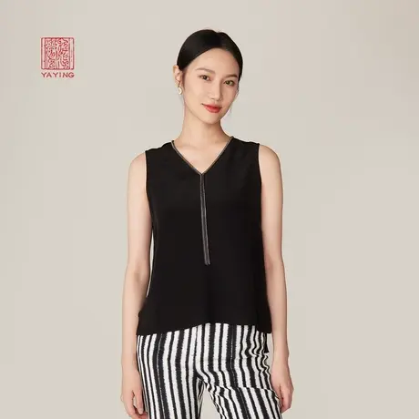 [弹力重绉]EP雅莹高端系列 V领无袖真丝内搭打底衫 商场同款5102B图片