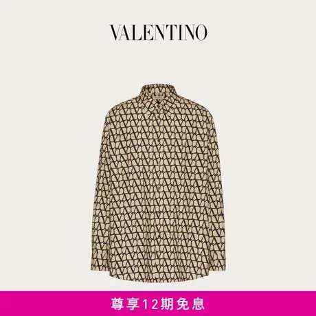 【24期免息】华伦天奴VALENTINO男士V标志印花长袖棉质衬衫商品大图