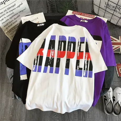 夏季新款小众设计感薄款上衣服别致甜酷宽松白色ins短袖T恤女装潮商品大图