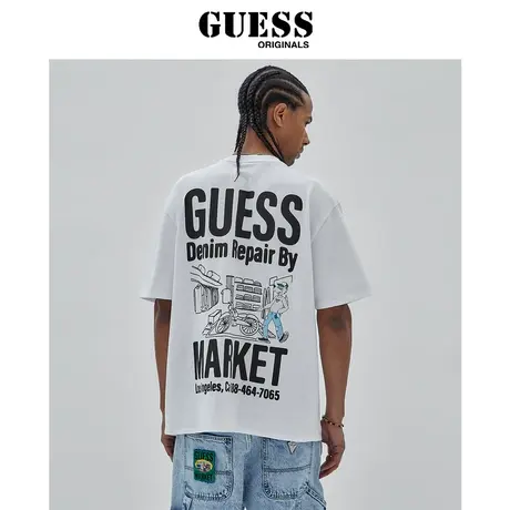 【38上新季】GUESS ORIGINALS 字母印花圆领短袖T恤M3BI91K9XF1商品大图