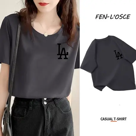 短袖t恤女ins潮2023年新款夏季宽松大码学生情侣装半袖纯棉上衣服商品大图