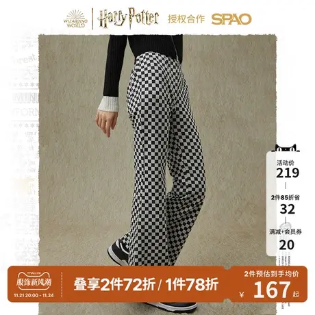 SPAO哈利波特合作系列春季女士休闲满印直筒长裤SPMTC49D43商品大图