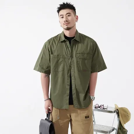Modi Nick/摩帝尼克夏季男士日系复古工装衬衫外套美式休闲风格图片